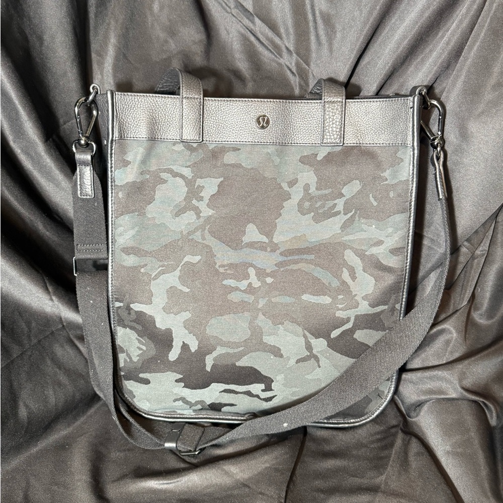 lululemon athletica Gray Messenger Bag with Camouflage Design